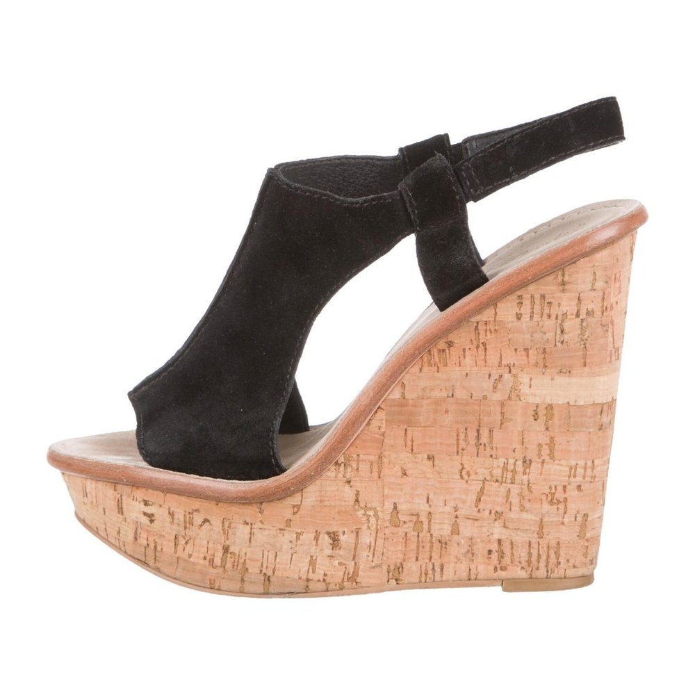 Elizabeth and James Suede Wedge Sandals Size 8